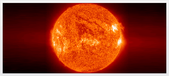 NASA의 태양관측위성 SOHO 로 관측한 태양의 실제 모습.
